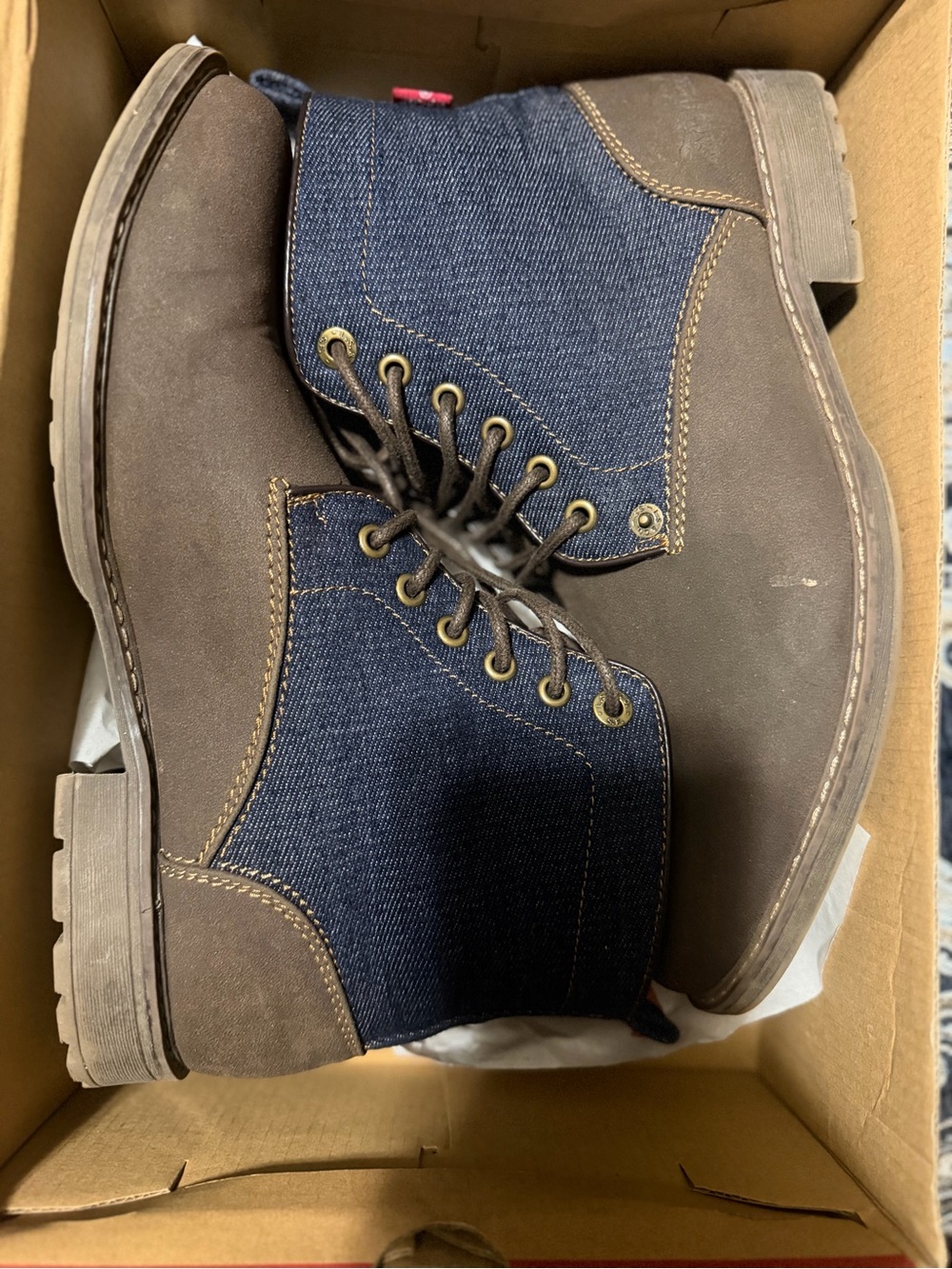 Men's Levis Brown Suede & Denim Chukka Boots